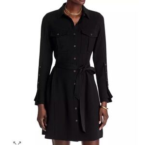 10 Crosby Derek Lam Black Alexis Long Sleeve Dress